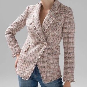 Women's‎ White House Black Market Studio Blazer - Soft Pink Multicolor Tweed 8